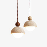 Nora Oak Travertine Pendant Light by Maison Velume