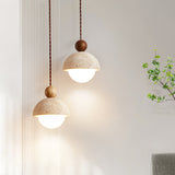 Nora Oak Travertine Pendant Light, detail view 2