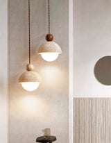 Nora Oak Travertine Pendant Light, detail view 3
