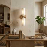 Vesper Oak Alabaster Wall Light, detail view 2