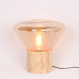 Thea Oak Glass Table Lamp, detail view 24
