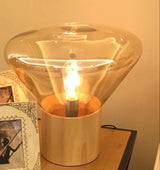 Thea Oak Glass Table Lamp, detail view 26