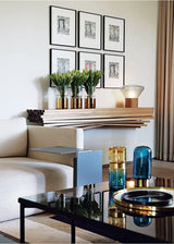 Thea Oak Glass Table Lamp, detail view 9