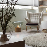 Thea Oak Glass Table Lamp, detail view 8