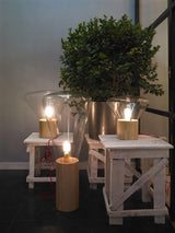 Thea Oak Glass Table Lamp, detail view 6