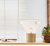 Thea Oak Glass Table Lamp, detail view 2
