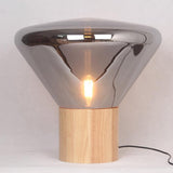 Thea Oak Glass Table Lamp, detail view 17