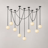 Flora Linden Alabaster Chandelier, detail view 9