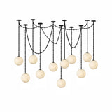 Flora Linden Alabaster Chandelier, detail view 12