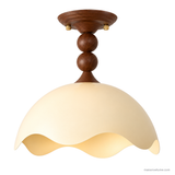 Oriel Nest Metal Ceiling Light, A13 Walnut lit hero