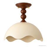 Oriel Nest Metal Ceiling Light, A13 Walnut unlit
