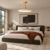 Oriel Nest Metal Ceiling Light, B19 Nature bedroom angle