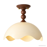 Oriel Nest Metal Ceiling Light, A17 Walnut lit hero