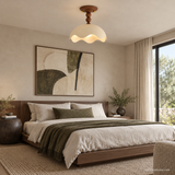 Oriel Nest Metal Ceiling Light, A17 Walnut bedroom wide