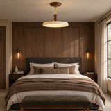 Oriel Nest Metal Ceiling Light, B15 Walnut bedroom wide