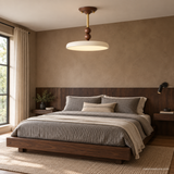 Oriel Nest Metal Ceiling Light, B15 Walnut bedroom angle
