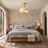 Oriel Nest Metal Ceiling Light, A17 Nature bedroom angle