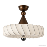 Sable Pearl Ceiling Light, 16.9-inch height, bronze and white silk, light switched off, white-background product view